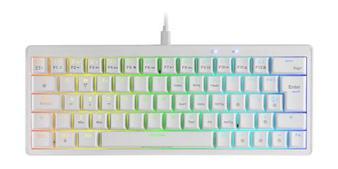 Teclado Gaming Mecánico Mars Gaming Mkminipro/ Switch Amarillo/ Blanco