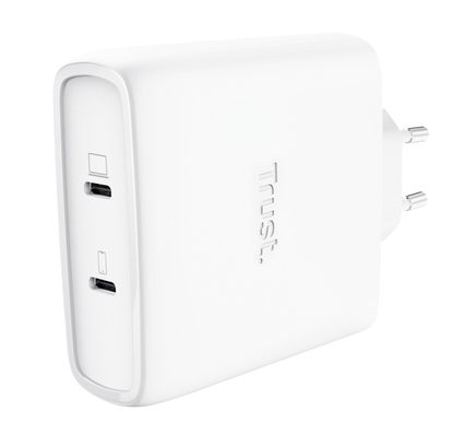 Cargador De Pared Gan Trust Maxo 100 W/ 2Xusb Tipo-C/ Incluye Cable USB Tipo-C/ 100 W