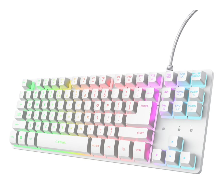 Teclado Gaming Trust Gaming Gxt 833 Thado Tkl 25896/ Blanco