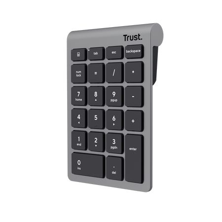 Teclado Numérico Inalámbrico Trust Xalas Wireless/ Plata