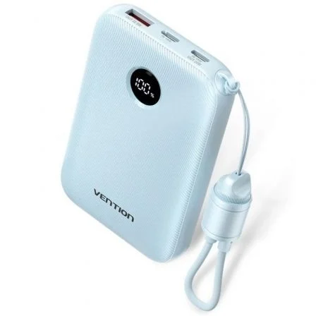 Powerbank 10000Mah Vention Fkal0-C/ 22.5W/ Azul/ Incluye Cable Usb Tipo-C