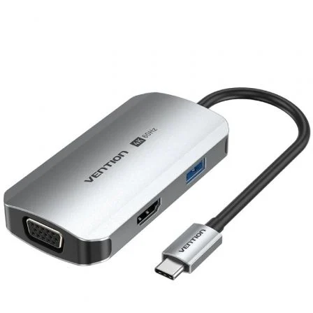Docking Usb Tipo-C Vention Tqahb/ 1Xhdmi/ 1Xusb/ 1Xvga/ 1Xusb Tipo-C Pd/ Gris