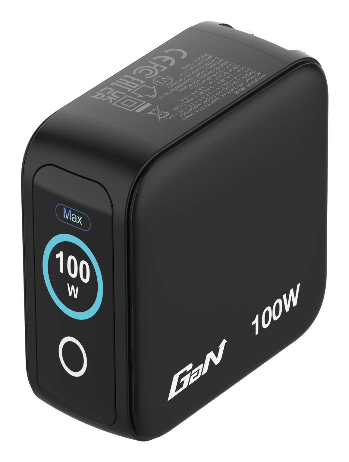 Cargador De Pared Universal Gan Para Viaje Verbatim Mini Gan Charger Con Pantalla/ 2Xusb Tipo-C/ 1Xusb/ 100 W