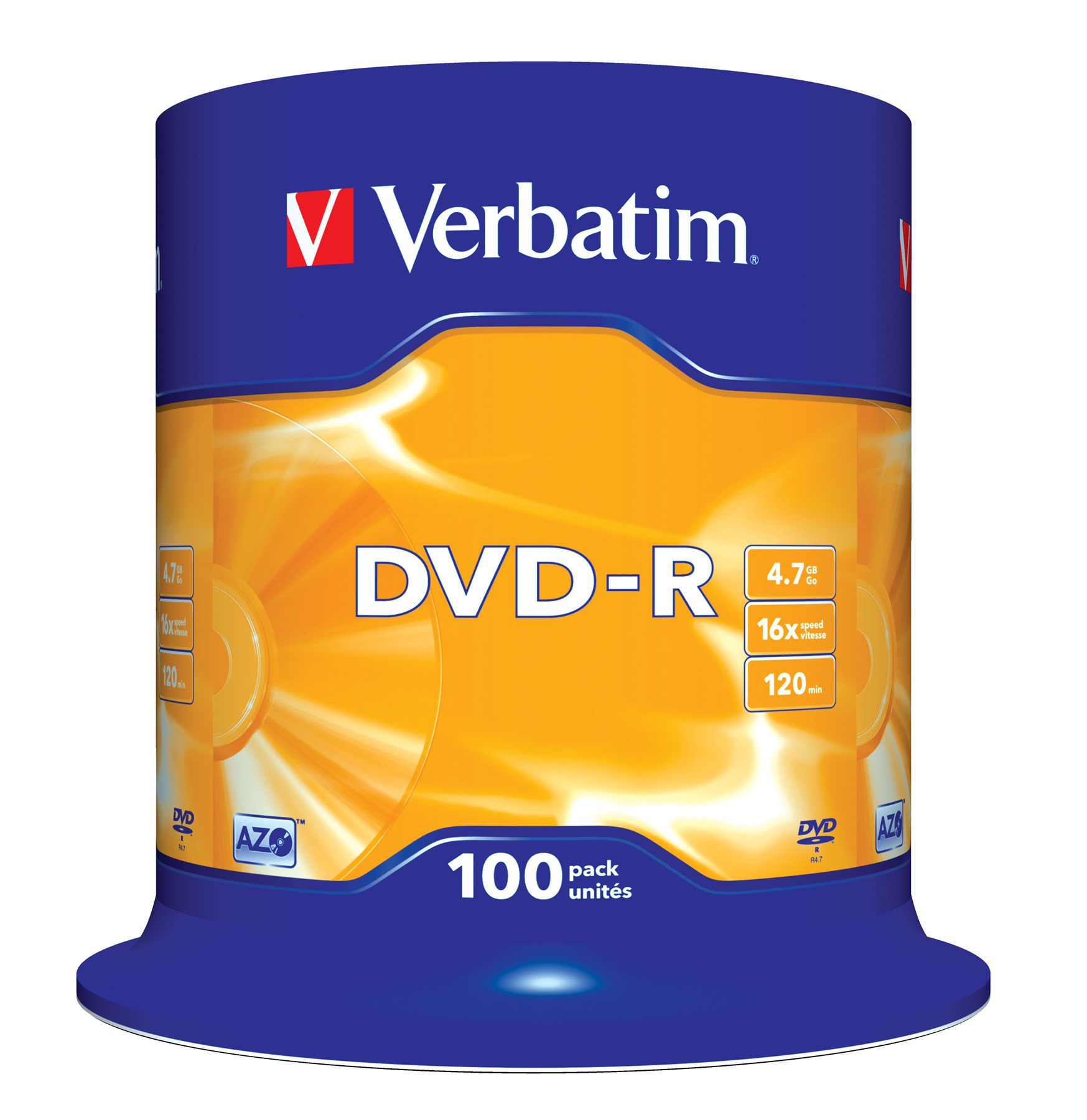 Dvd-R Verbatim Advanced Azo 16X/ Tarrina-100Uds