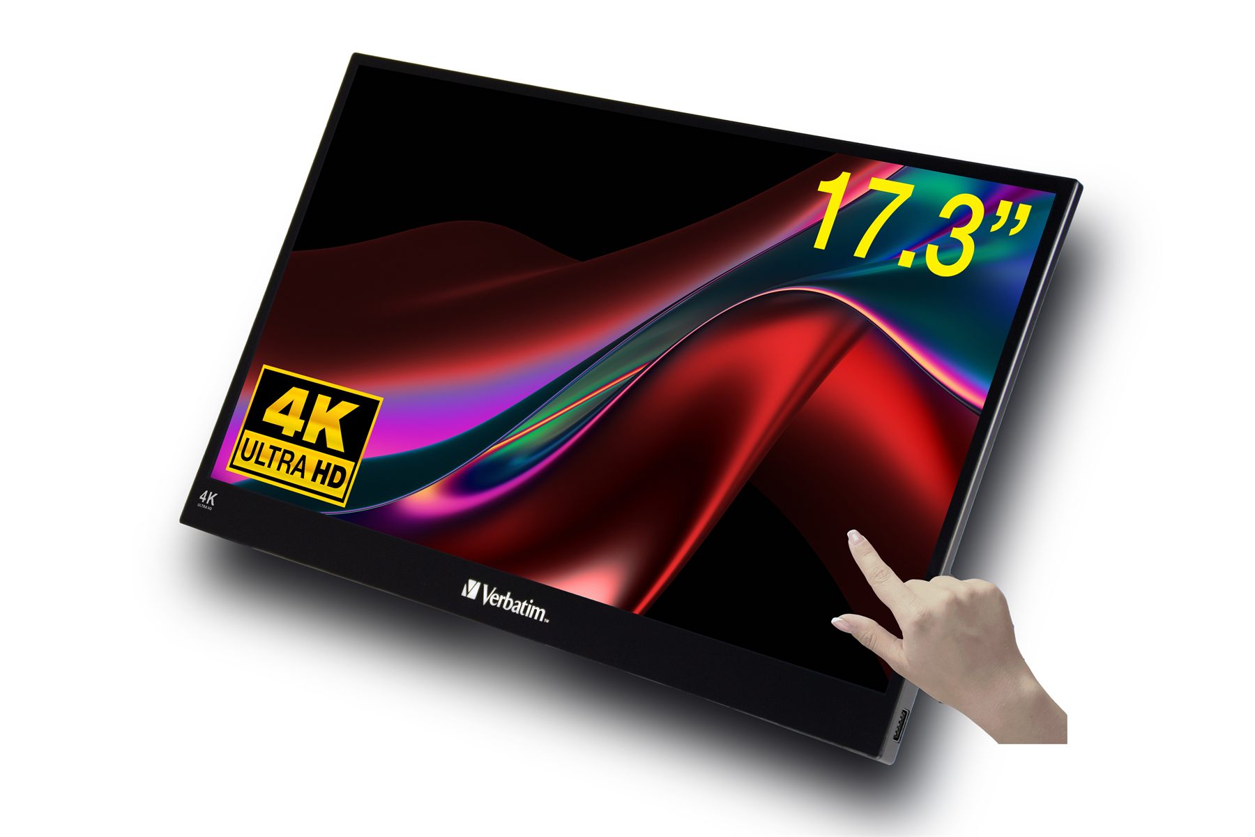 Monitor Portátil Táctil Verbatim Pmt-17-4K 17,3"/ 4K/ Multimedia/ Negro