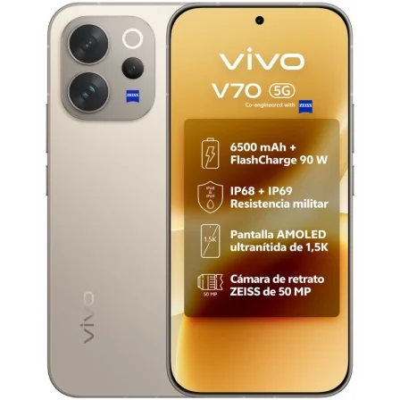 Smartphone Vivo V70 8 GB/ 512 GB/ 6.59"/ 5G/ Gris