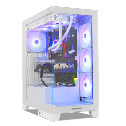 Nox NXHUMMERGLOCKWH Semitorre, Atx / M-Atx / Itx, 4 X 3.5", 4 X 2.5", Cpu Cooler: 180 Mm, Vga: 410 Mm, Chasis De Acero Spcc 0.8 Mm, Blanco, 235 X 501 X 441 Mm, 8.3 Kg