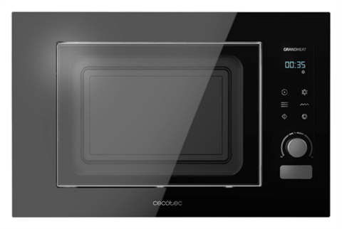 Cecotec 01383 Microondas Encastrable Grandheat 2090 Built-In Touch Black Digital De 21 L, Grill, 1200W