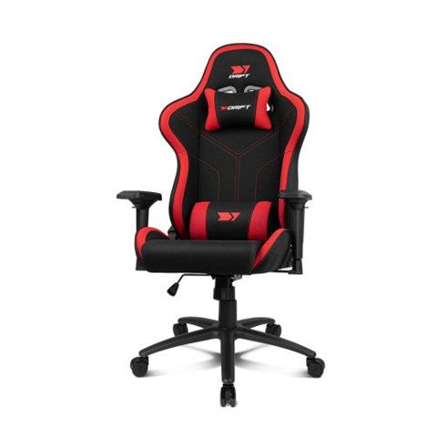 Drift DR110BR 150 Kg, Tela Fabric, Foam/Estructura De Metal, Reposabrazos 4D, Elevador Class 4, 19.2 Kg, Negro/Rojo