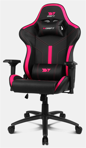 Drift DR350BP 150 Kg, Pu Texturizado, Foam/Estructura De Metal, Reposabrazos 4D Personalizados, Elevador Clase 4, 23.1 Kg, Negro/Rosa