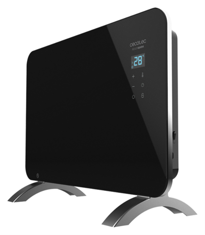 Cecotec 05350 Radiador Eléctrico Bajo Consumo Ready Warm 6670 Crystal Connection Con Wifi, 1000 W, Termostato Regulable, Temporizador, Soporte De Pie, Protección Sobrecalentamiento, Silencioso, Negro