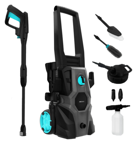 Cecotec 08137 Hydroboost 1600 Car&Garden Hidrolimpiadora Especial Para El Hogar, El Jardín O El Coche, Potente, Eficaz Y Fácil De Transportar, Potencia Máxima De 1600 W, Caudal Máximo De 468 L/H, 135 Bares De Presión Máxima Admitida, Bomba De Aluminio, Ra