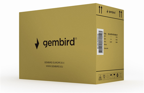 Gembird EG-UPS-PS3000-02 3000 Va Pure Sine Wave Ups, Lcd Display, 3 X Schuko + 3 X C13 Outputs, Usb, Black