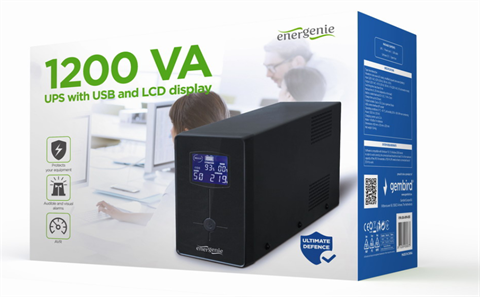 Gembird EG-UPS-033 Ups Con Pantalla Lcd Y Usb, 1200 Va