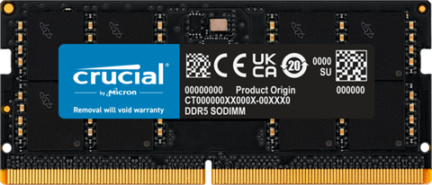 Crucial CT32G48C40S5 32 GB DDR5, 4800 MHz, So-Dimm, 1.1 V