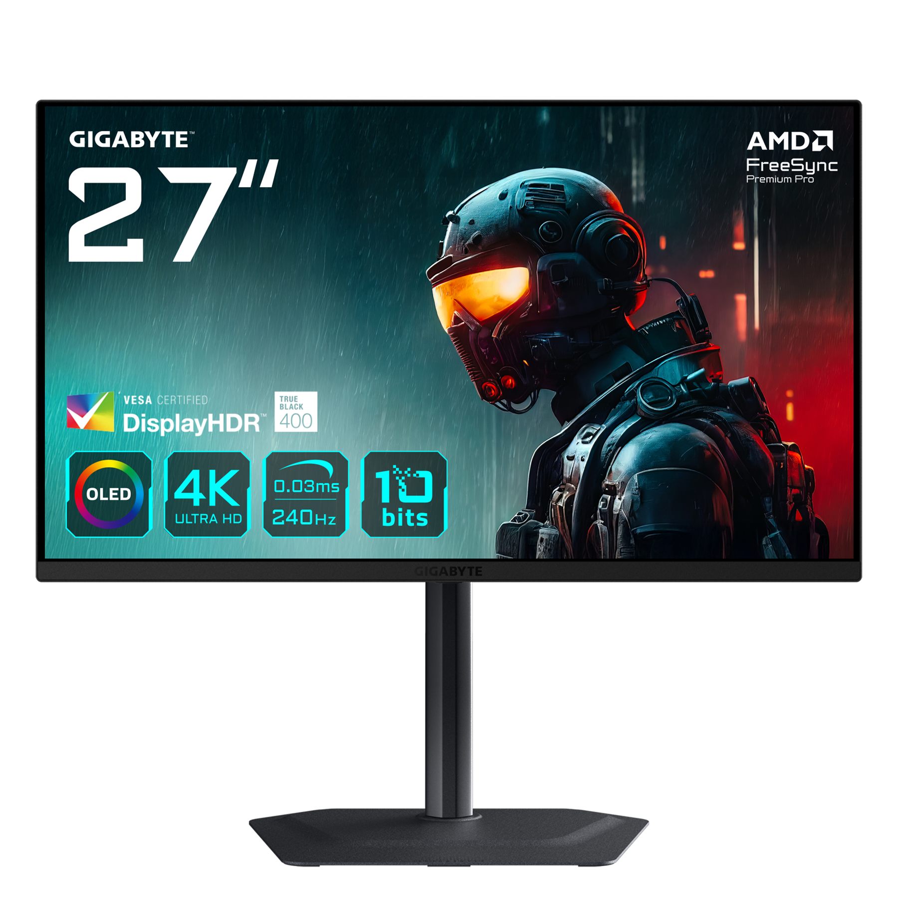 Gigabyte 20VM0-MO27U2BA-1EKR Mo27u2 OLED 4K UHD Gaming Monitor - 3840 X 2160, 240Hz, 0,03 Ms, 1000 Cd/M², Display Hdr True Black 400, HDMI 2.1, DisplayPort 1.4