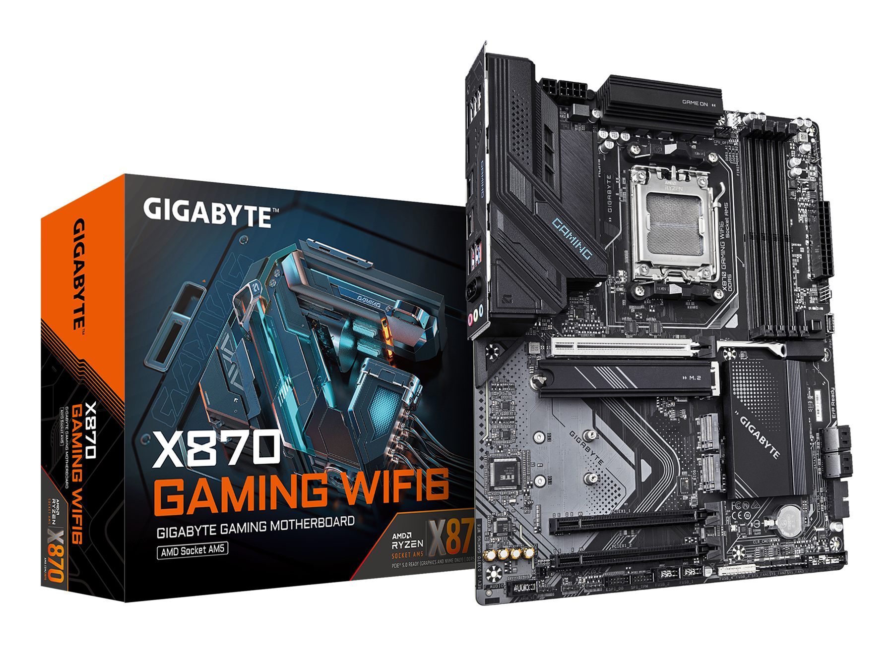 Gigabyte 9MX87GW-00-10 X870 Gaming Wifi6 Placa Base - Compatible Con Cpus AMD Ryzen 9000, 8+2+2 Fases Vrm, Hasta 8000 MHz DDR5 (Oc), 1Xpcie 5.0 + 2Xpcie 4.0, Wi-Fi 6, Lan 2.5Gbe, USB 4
