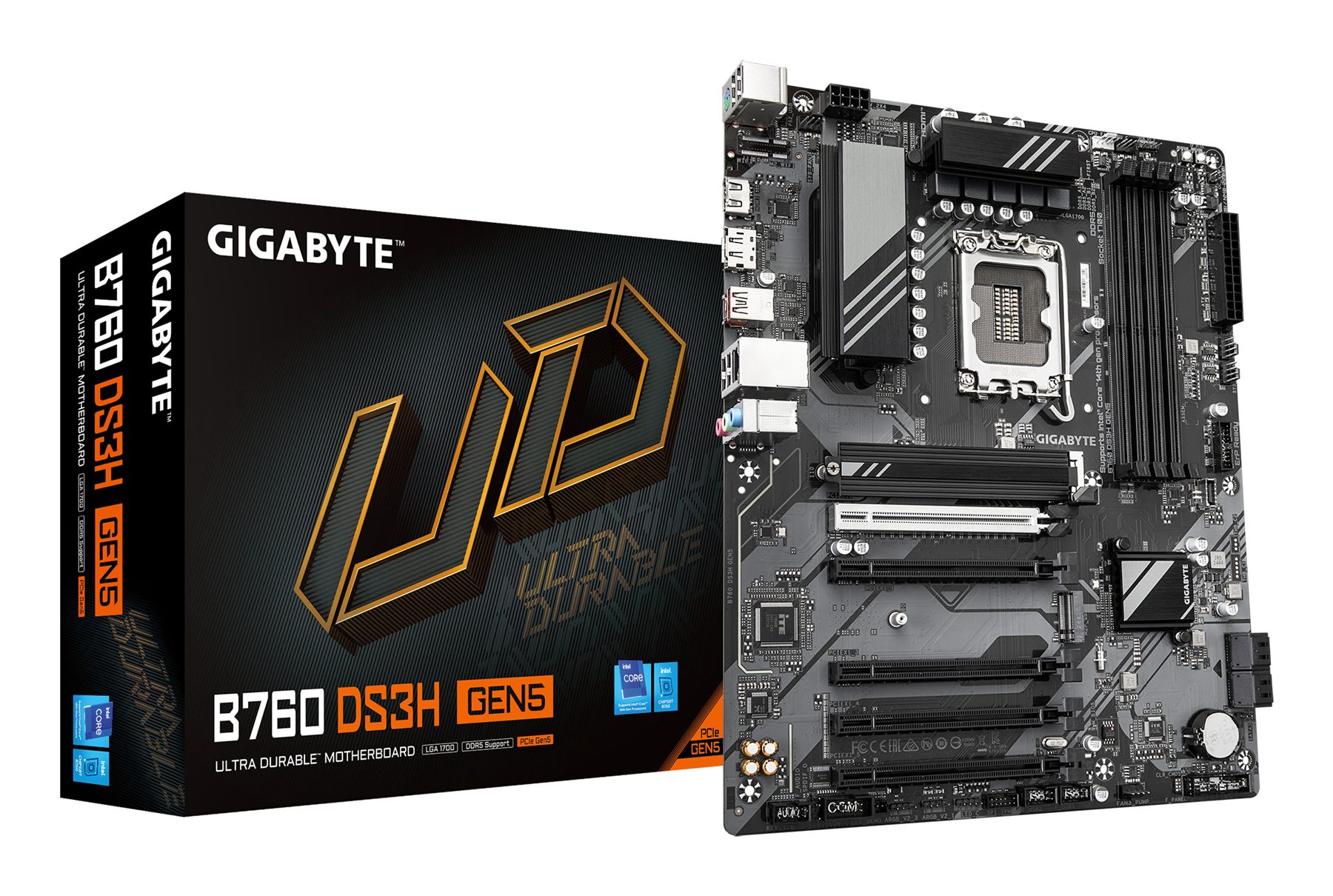 Gigabyte 9MB76S355-00-G10 B760 Ds3h Gen5 Placa Base – Compatible Con Procesadores Intel Core 14ª Generación, Vrm Digital De 8+2+1 Fases, Hasta 5600 MHz DDR5, 2 X M.2 PCIe 4.0, Lan 1 Gbe, USB 3.2 Gen 2X2