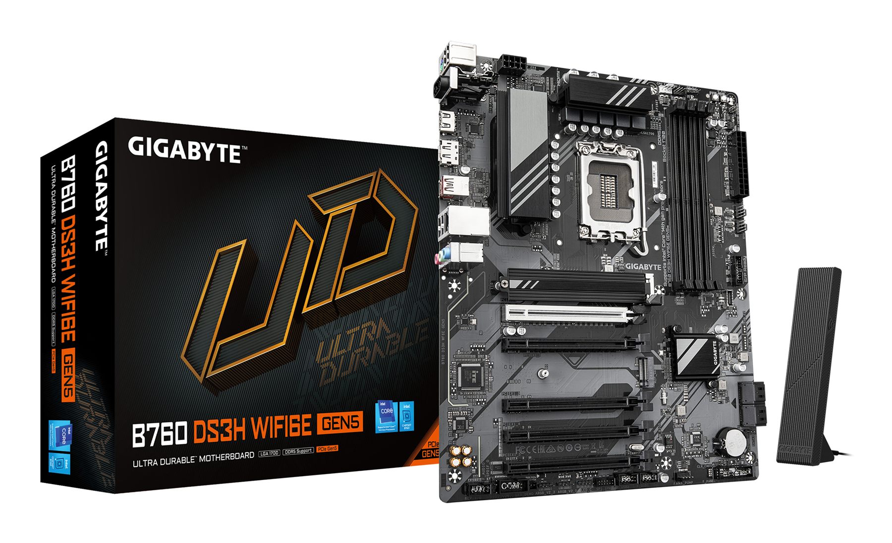 Gigabyte 9MB76S365-00-G10 B760 Ds3h Wifi6e Gen5 Placa Base – Compatible Con Procesadores Intel Core 14ª Generación, Vrm Digital De 8+2+1 Fases, Hasta 5600 MHz DDR5, 2Xpcie 4.0 M.2, Wi-Fi 6E, Lan 1 Gbe, USB 3.2 Gen 2X2