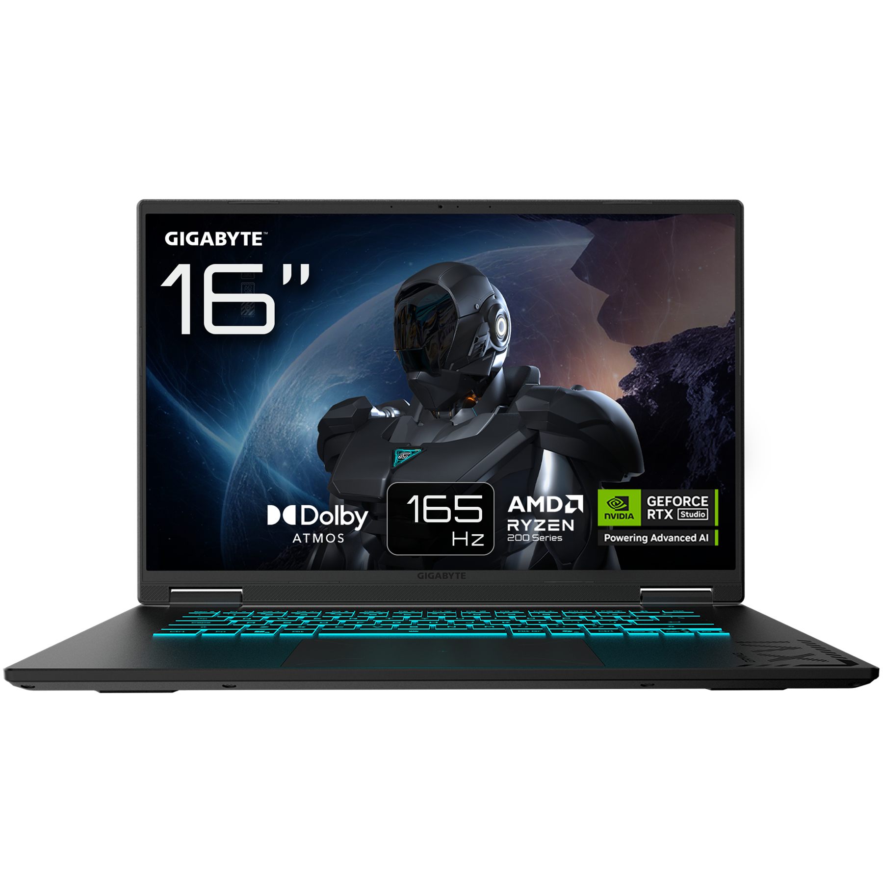 Gigabyte 9RGA6AB7WHKHJH0PT000 AMD Ryzen 7 260 (16 MB Cache, 3.8 GHz), 32 GB DDR5-SDRAM, 1000 GB SSD, 40.6 Cm (16") Wuxga 1920 X 1200 Ips, AMD Radeon 780M, Nvidia GeForce RTX 5070 (8 GB GDDR7), Lan, Wlan, Webcam, Freedos