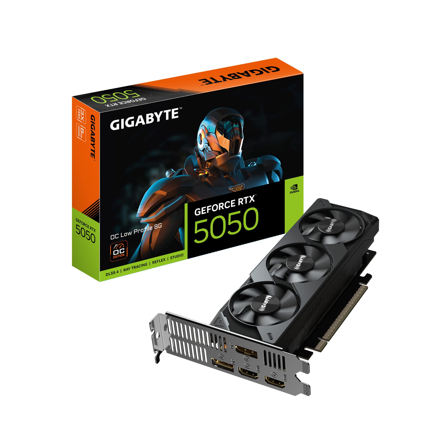 Gigabyte GV-N5050OC-8GL GeForce RTX 5050 Oc Low Profile 8G Tarjeta Gráfica - 8 GB GDDR6, 128Bit, Pci-E 5.0, 2587 MHz Frecuencia Del Núcleo, 2 X Dp, 2 X HDMI, Nvidia Dlss 4, Gv-N5050oc-8Gl