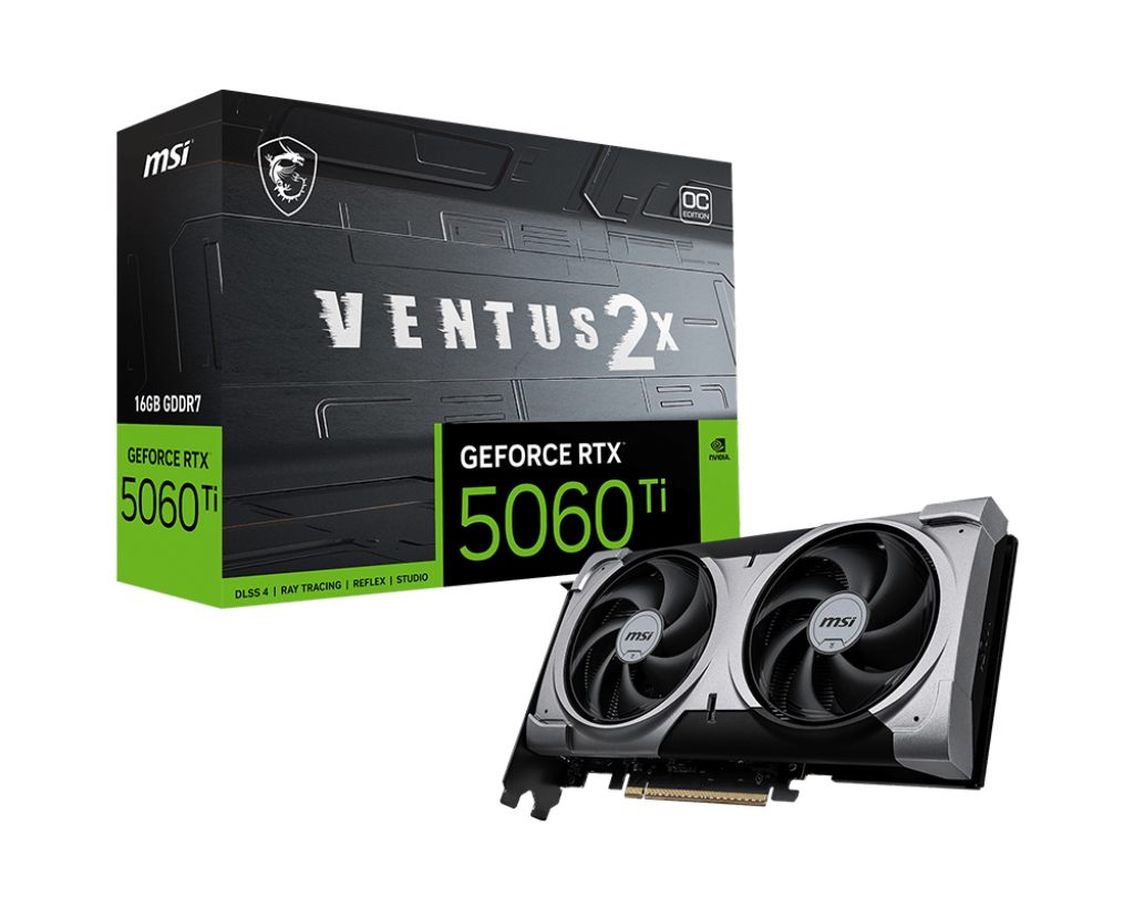 MSI 912-V535-005 Nvidia GeForce RTX 5060 Ti, 16 GB GDDR7, 128 Bit, Pci Express X16 5.0, 1 X HDMI (2.1B), 3 X Dp (2.1B), Cuda, Directx 12 Ultimate, Opengl 4.6, 180 W