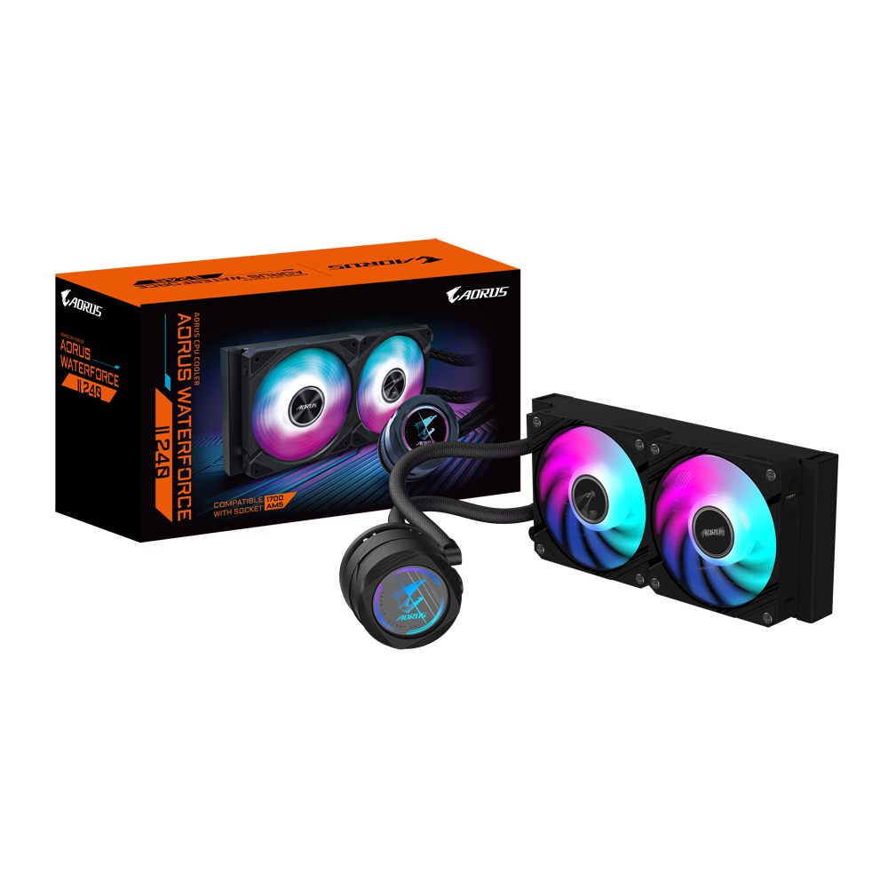 Gigabyte GP-AORUS WATERFORCE II 240 Aorus Waterforce Ii 240 Refrigerador De CPU Líquido Aio - 2X Ventiladores Argb De 120 Mm, Mecanismo De Conexión Deslizante, Daisy-Chain, Compatible Con Intel Lga 1851 Y AMD Am5