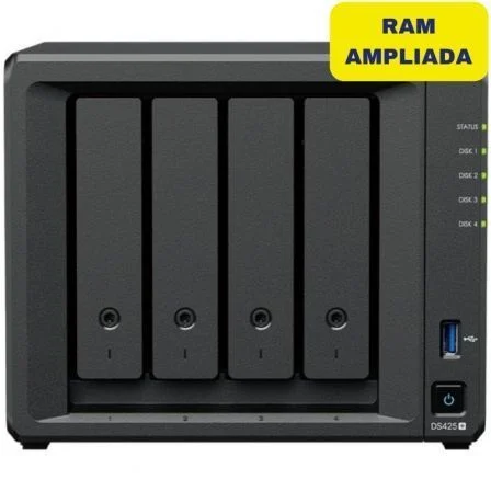 Nas Synology Diskstation Ds425+/ 4 Bahías 3.5"- 2.5"/ 6 GB DDR4/ Formato Torre
