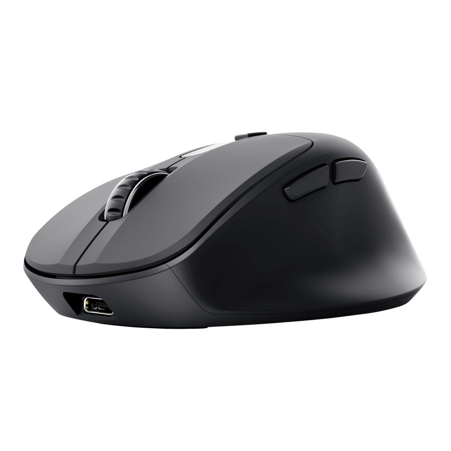 Ratón Ergonómico Inalámbrico Trust Zevo 25991/ Batería Recargable/ Hasta 4000 Dpi/ Negro