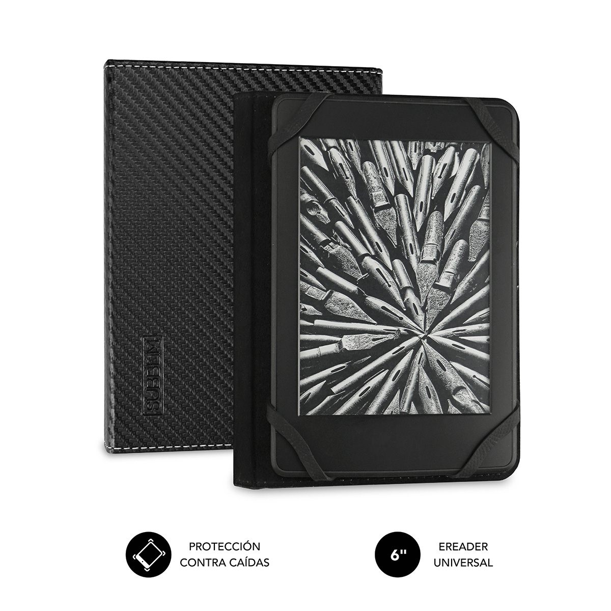 Subblim Funda Libro Electrónico Clever Ebook Case 6" Black