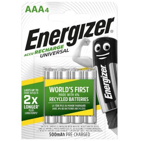 Blister 4 Pilas Recargables Universal Potencia 500 Mah Tipo Hr03 Energizer E301375701