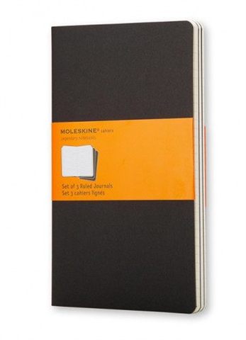 Set De 3 Libretas Cahier Negras P (9X14cm) Rayas Moleskine Qp311