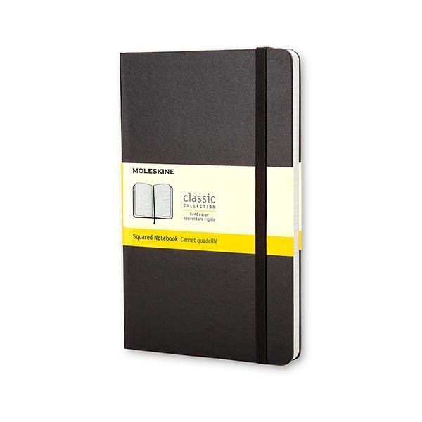Libreta Clasica Tapa Dura Negra L (13X21cm) Cuadriculada Moleskine Qp061