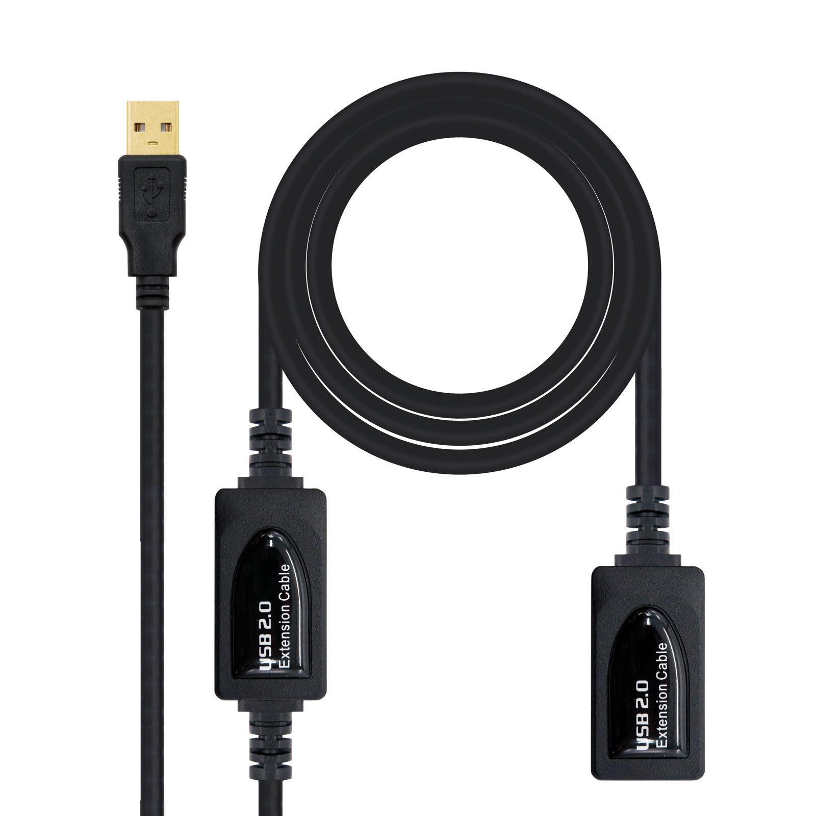 Nanocable Cable USB 2.0 Prolongador Con Amplificador, Tipo A/M-A/H, 10 M