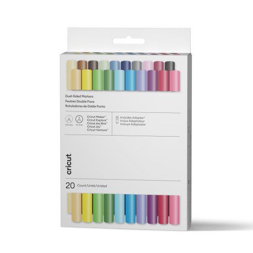 Cricut Rotuladores De Doble Punta , Set Ultimate (20 Uds.) + Adaptador