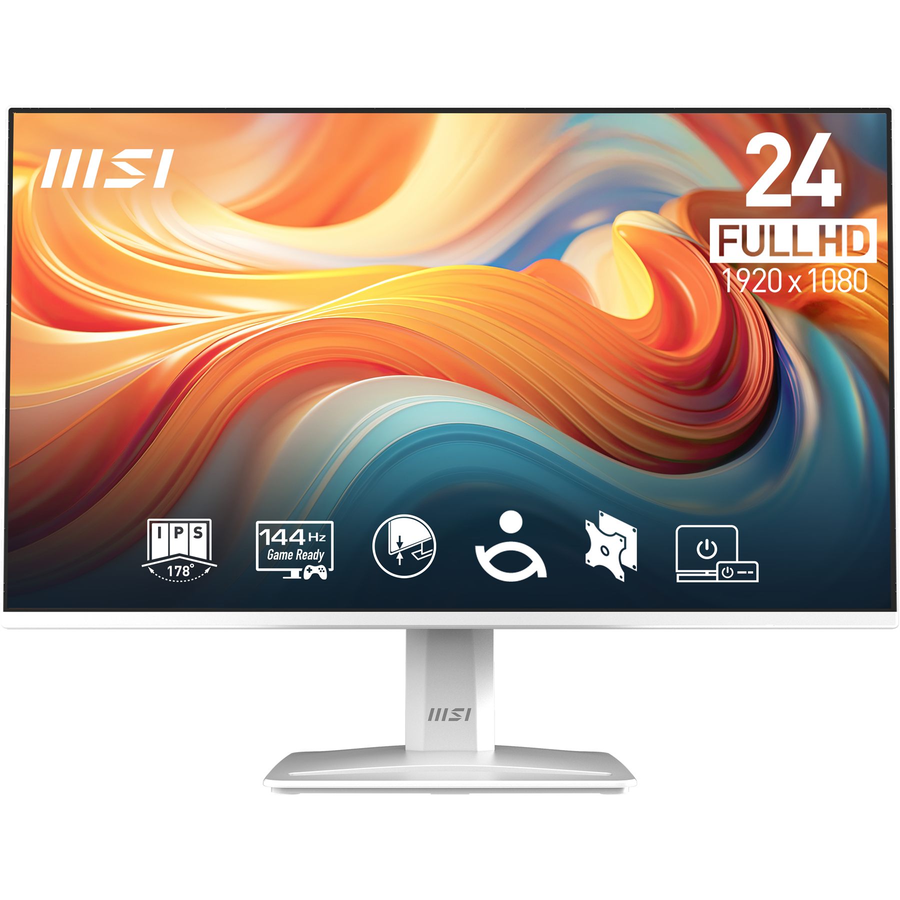 MSI Pro Mp243 w E14 Pantalla Para PC 60,5 Cm (23,8") 1920 X 1080 píxeles Full HD Lcd Blanco