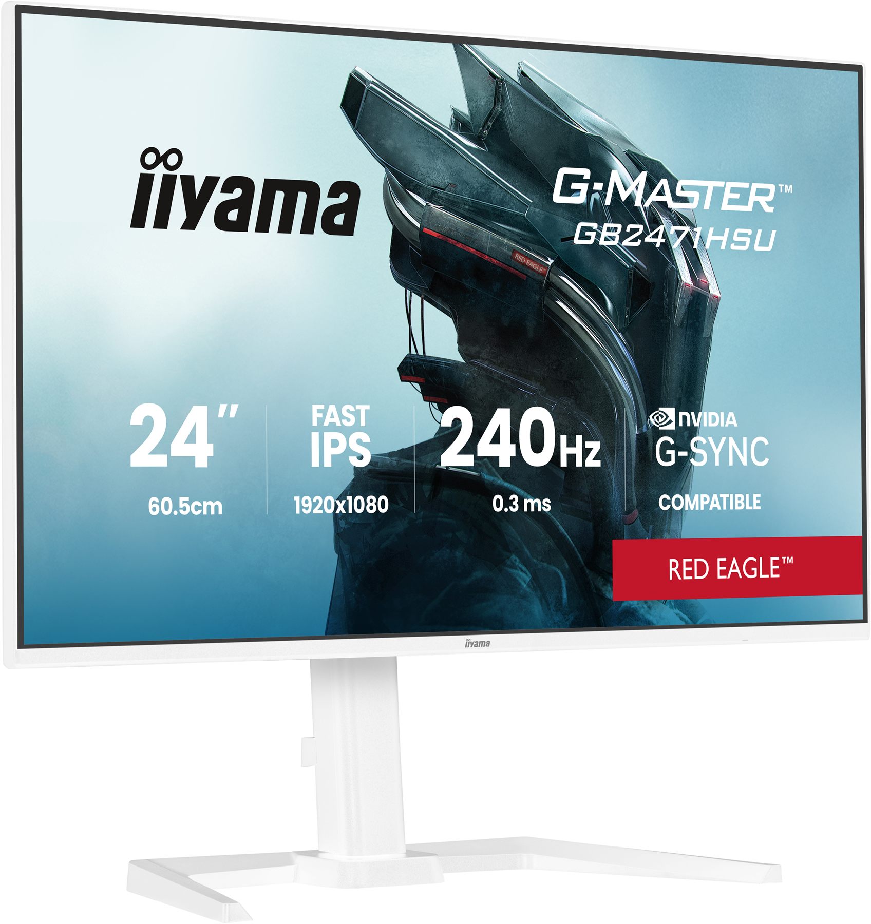 Iiyama G-Master Gb2471hsu-W1 Pantalla Para Pc 60,5 Cm (23,8") 1920 X 1080 píxeles Blanco