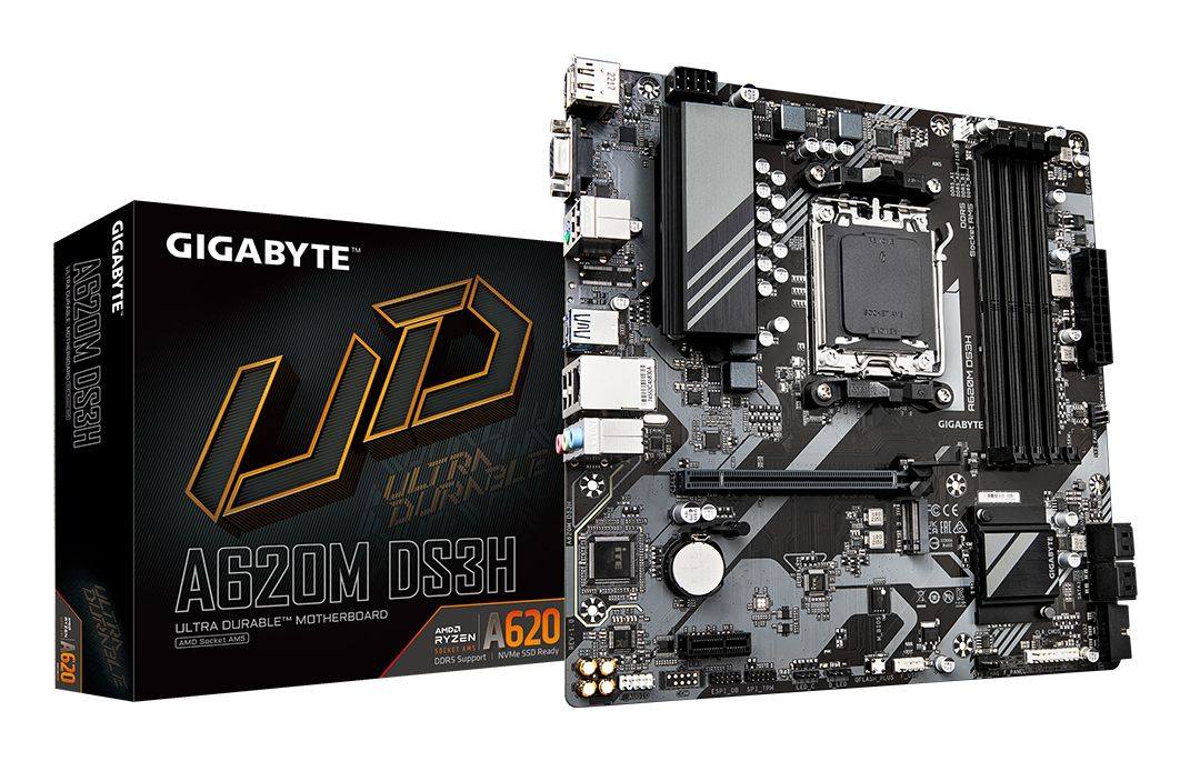 Placa Gigabyte A620m Ds3h,AMD,Am5,A620,4Ddr5,256 GB,Vga+Dp+HDMI,Gblan,4Sata6+1Xm.2,3Usb3.2+1Usb Type-C,Matx