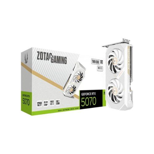 Vga Zotac RTX 5070 Twin Edge Oc White Edition,Nv,Rtx5070,12 GB,GDDR7,192Bit,1Hdmi+3Dp,2 Ventiladores (Zt-B50700q-10P)