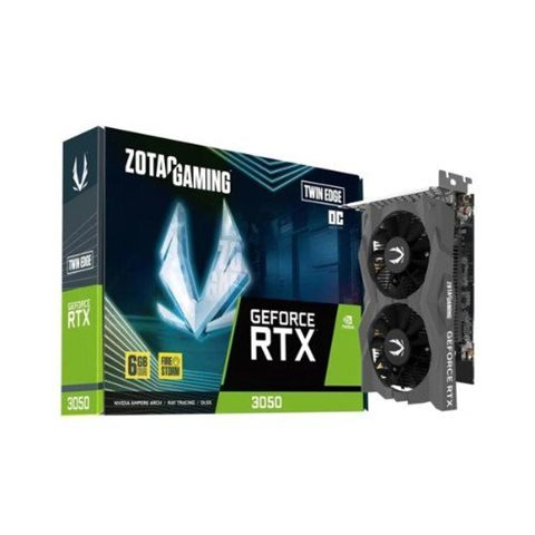 Vga Zotac RTX 3050 6 GB GDDR6 Twing Edge Oc,Nv,Rtx3050,GDDR6,6 GB,96Bit,HDMI+3Dp,2 Ventiladores (Zt-A30510h-10L)