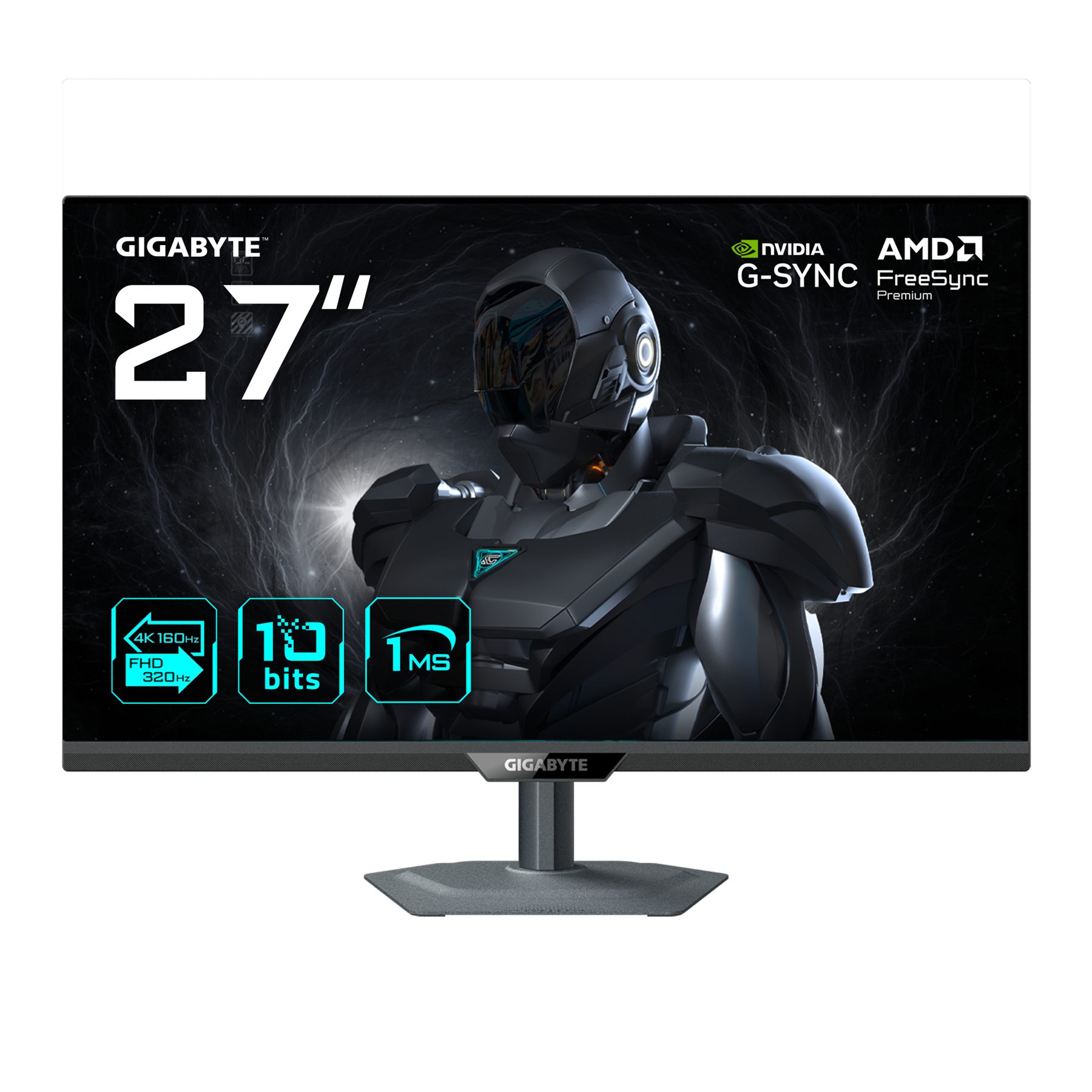Monitor Gigabyte 27" G27up,Ss IPS,3840X2160,0.155Pp,1000:1,1Ms,160Hz,2Hdmi+1Dp+Usb2.0+1Usb Type C,Ajuste Altura