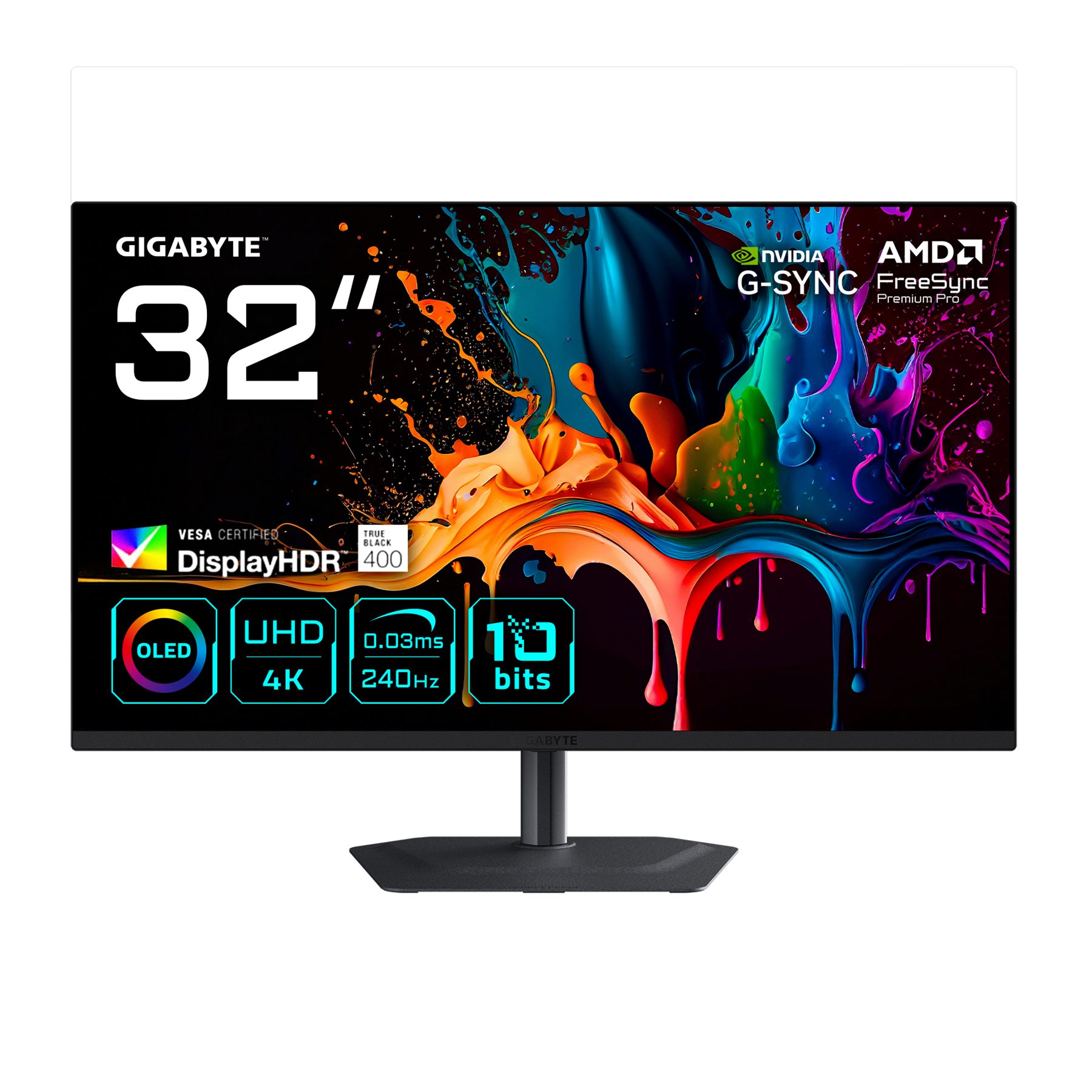 Monitor Gigabyte 32" Mo32u2,3840X2160 (OLED UHD),0.18Pp,1000:0,03Ms,165Hz,2Hdmi+1Dp+3Usb3.2+USB Type C,Altavoces