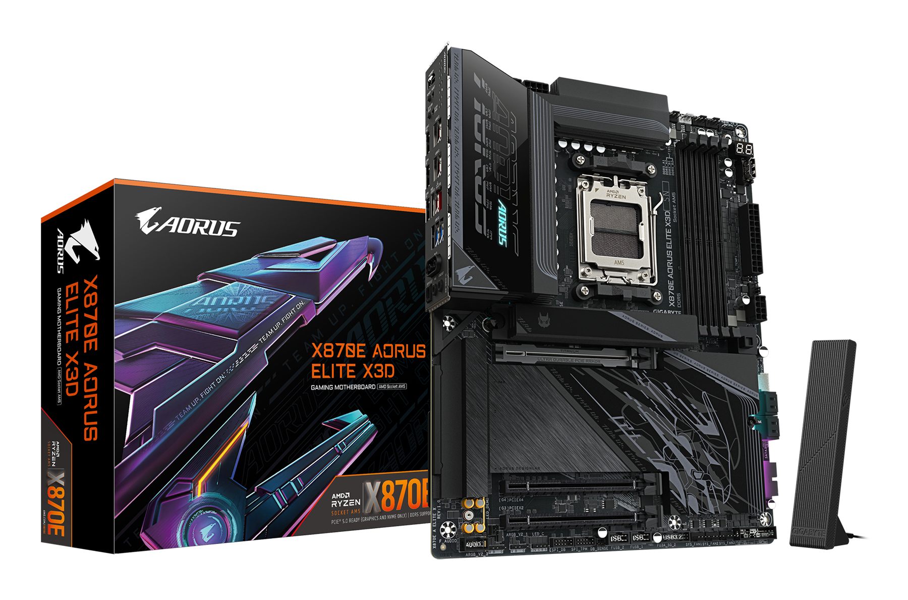 Placa Gigabyte X870 Aorus Elite X,AMD,Am5,X870,4Ddr5,256 GB,1Hdmi+2Usb4,2Sata6+2M.2,5Gblan+Wifi7+Bt5.4,10Usb3.2,Atx