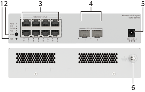 Huawei S210-8Lp2j (8*10/100/1000Base-T Ports (32W Poe+), 2*2.5Ge Sfp Ports, With 1*Ac Power Adapter, Fanless)"