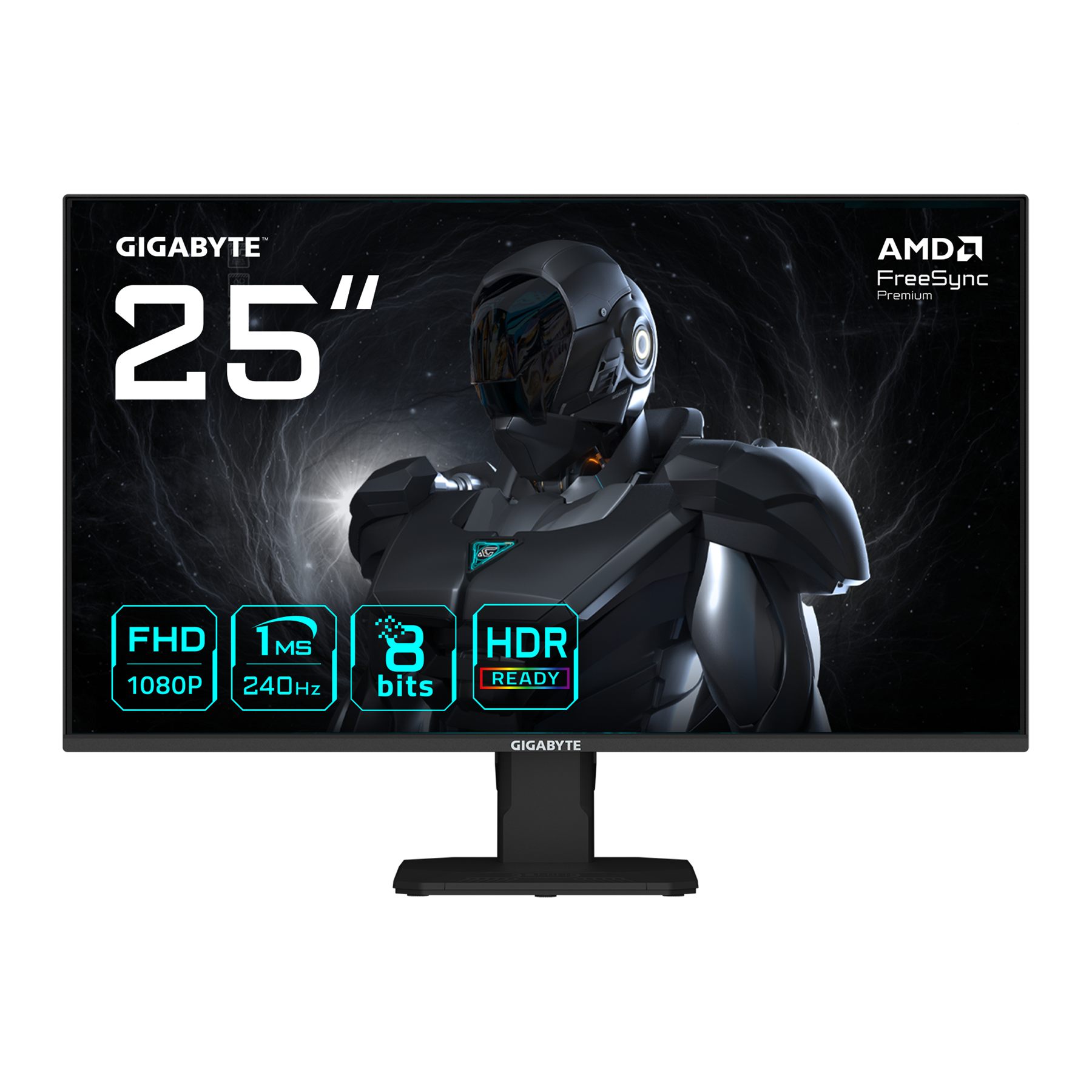 Monitor Gigabyte 25" Gs25f2a,Ss IPS,1920X1080(FHD),0.09Pp,1000:1,1Ms,240Hz,2Hdmi+1Dp,Altavoces