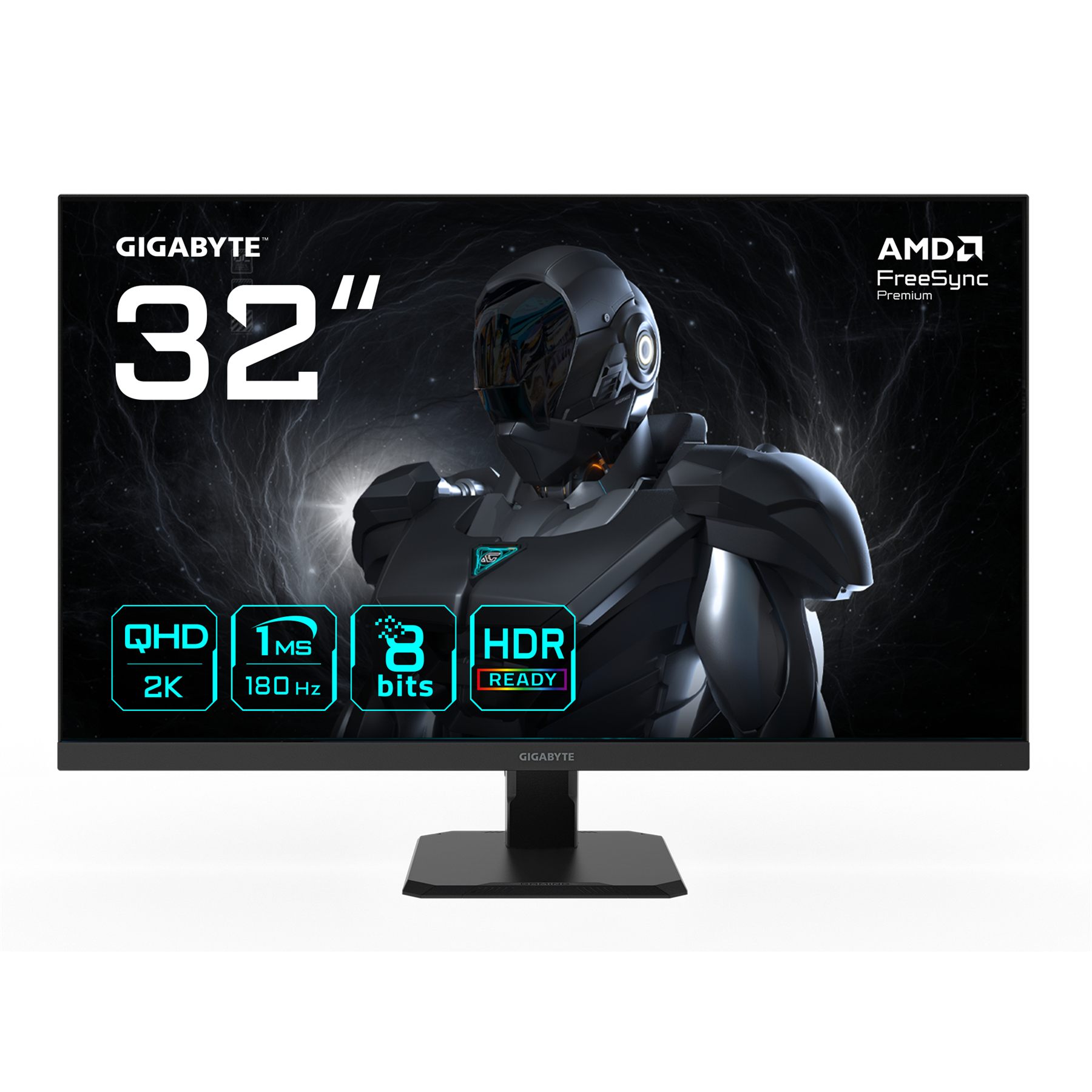 Gigabyte Gs32qa Monitor Gaming 32” QHD - 2560 X 1440, 180Hz, 1Ms, 300 Cd/M², Freesync Premium, Hdr Ready, HDMI 2.0, DisplayPort 1.4