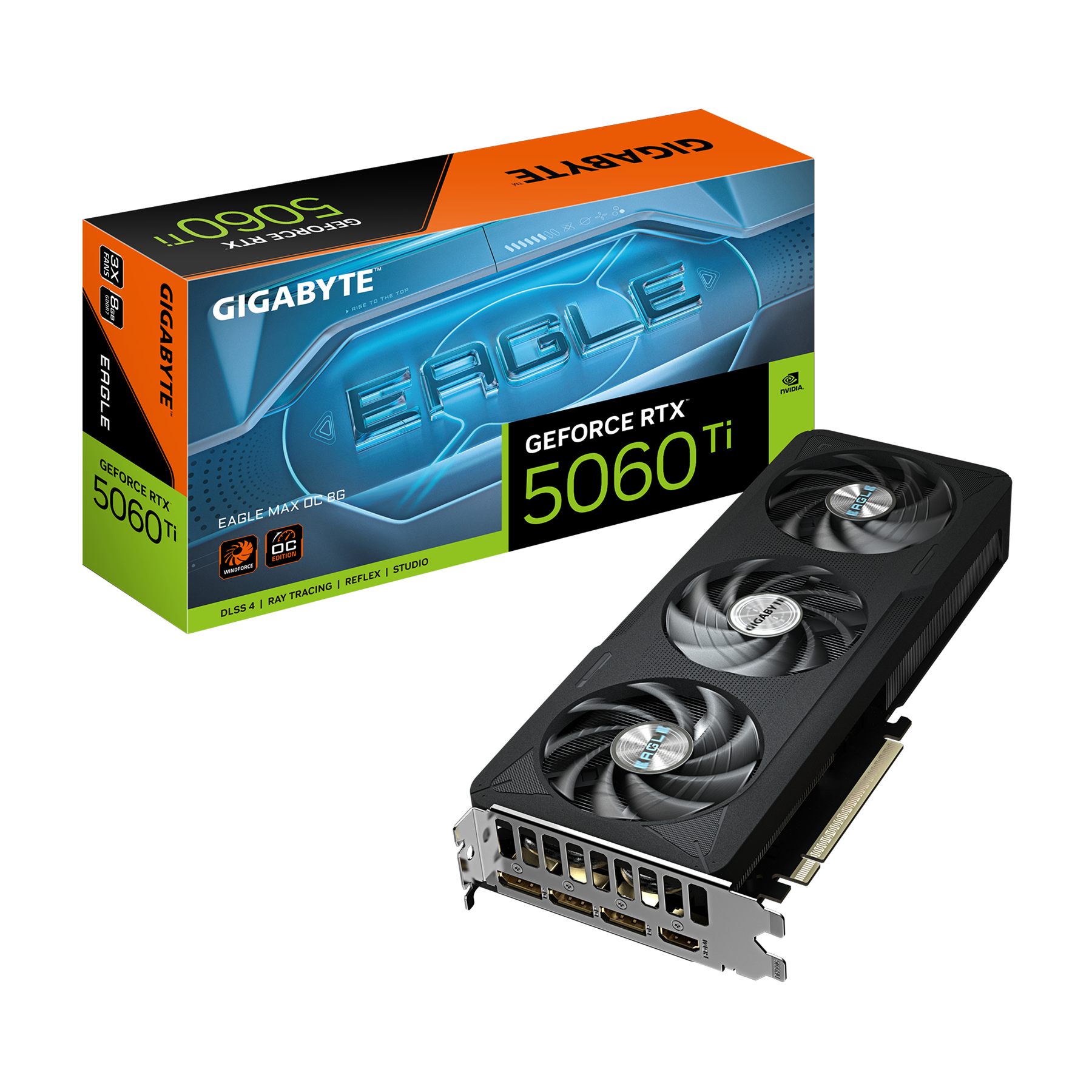 Gigabyte GeForce RTX 5060 Ti Windforce Max Oc 8G Tarjeta Gráfica – 8 GB GDDR7, 128 Bits, Pci-E 5.0, 2617 MHz Frecuencia Del Núcleo, 3 X DisplayPort, 1 X HDMI, Nvidia Dlss 4, Gv-N506teaglemax Oc-8Gd