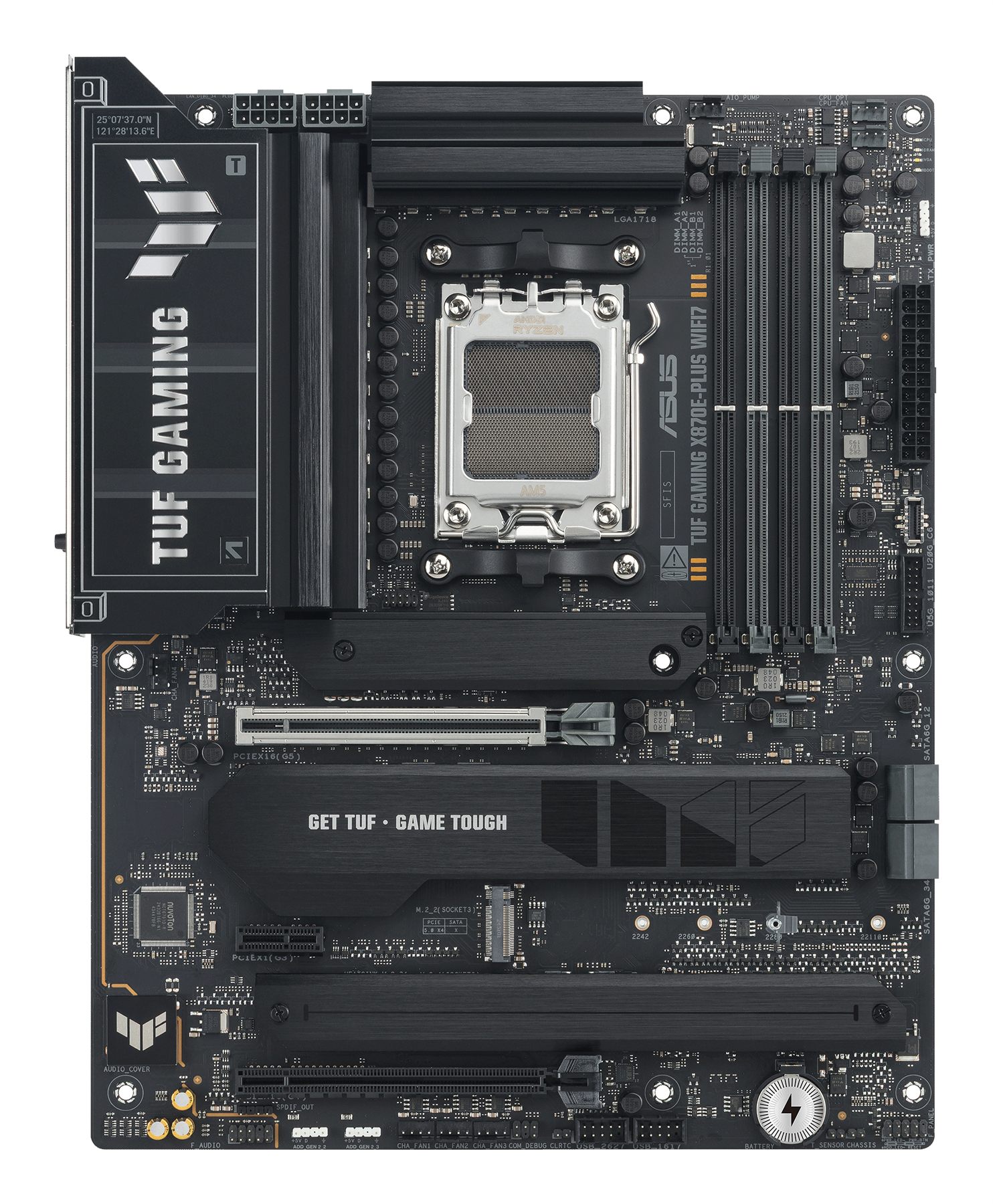 Placa Asus Tuf Gaming X870e-Plus Wifi7,AMD,Am5,X870e,4Ddr5,256 GB,1Hdmi+2Usb4,4Sata3+4M.2,2.5Gblan+Wifi7+Bt5.4,9Usb3.2,Atx