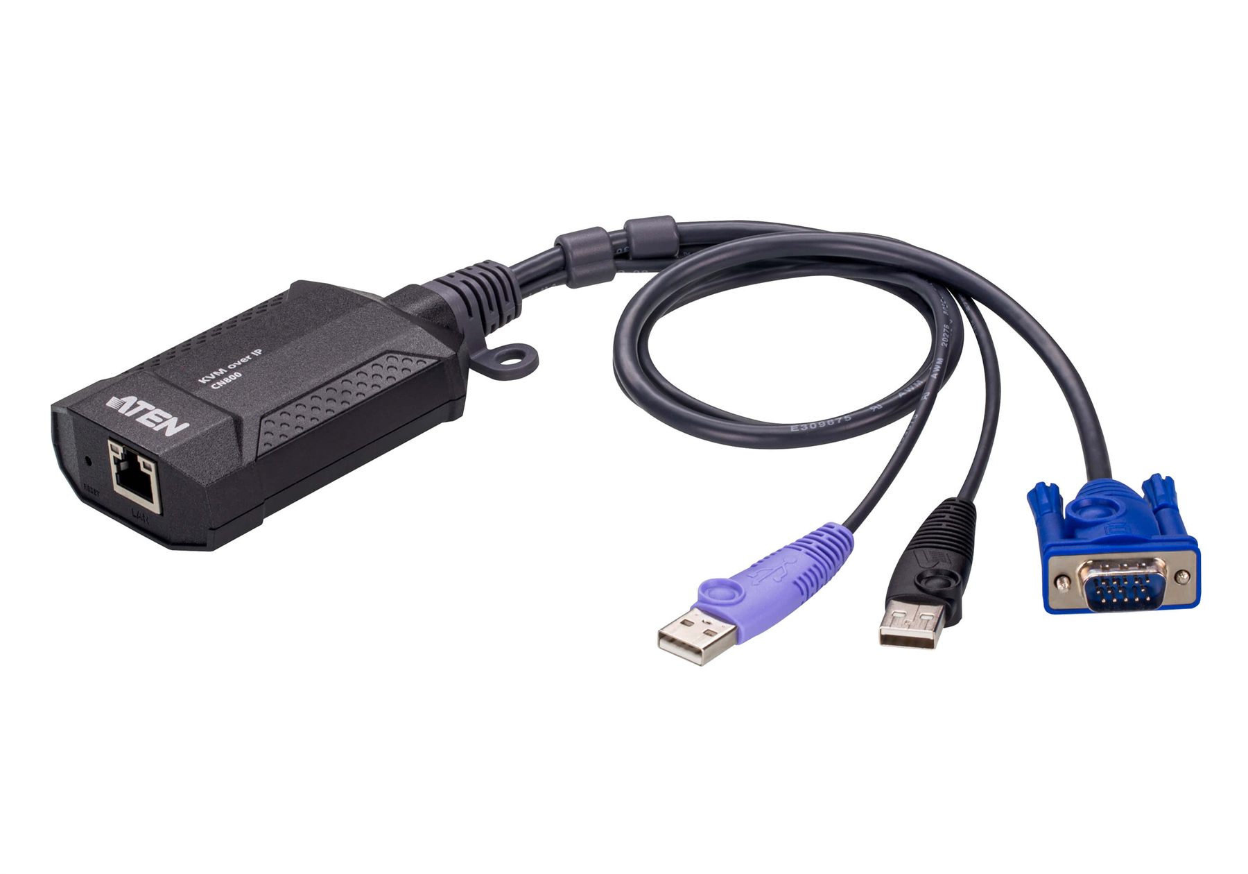 Aten Cn800-At Interruptor Kvm Negro, Púrpura