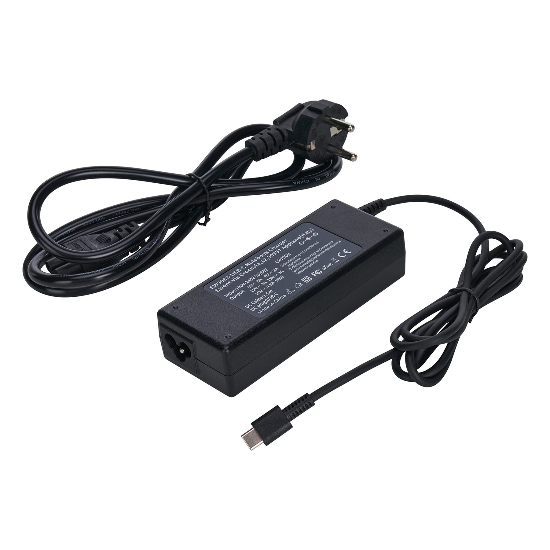 Ewent Ew3982 Adaptador E Inversor De Corriente Interior 90 W Negro